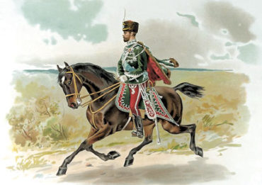 Николай II в форме Гродн. Гусарского полка